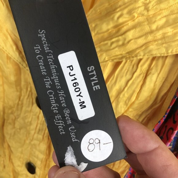 Flair Jacket Womens Medium Yellow Crinkle Accordion Art To Wear Bright Mod  NEW - Picture 8 of 15